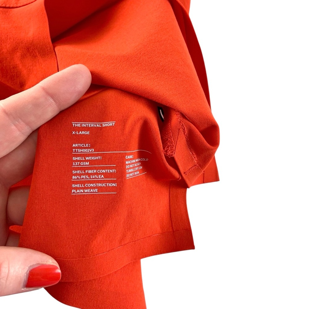 Ten Thousand Men’s Athletic Interval Shorts in Red Orange - Picture 5 of 6